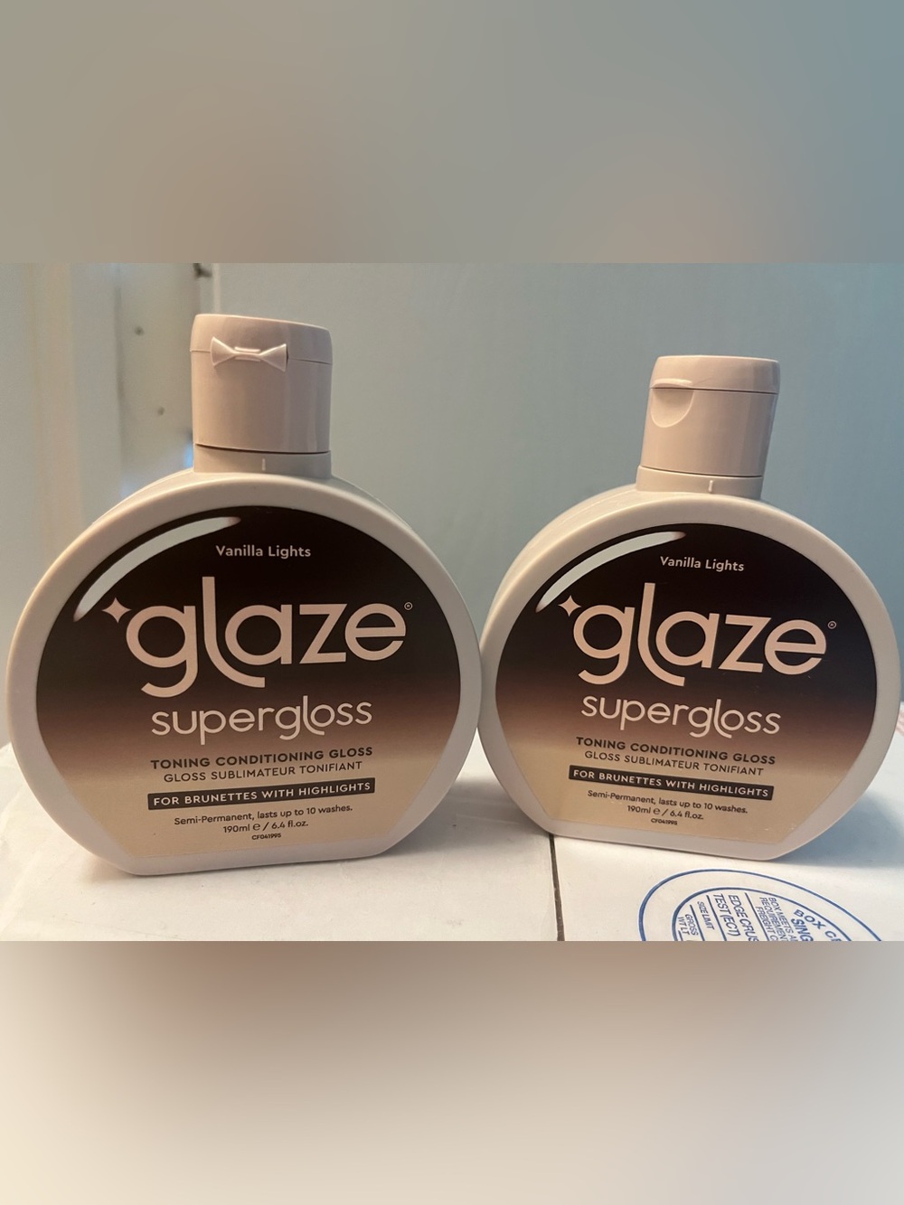 2 Pack Glaze Supergloss Vanilla Lights Toning Conditioning Gloss for Brunettes
